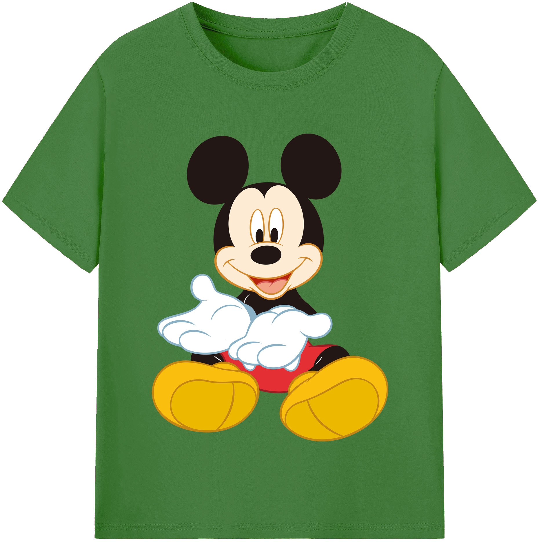 （画像用） ミッキーマウス Mickey Mouse レディースカジュアルプリントTシャツ（綿100％）